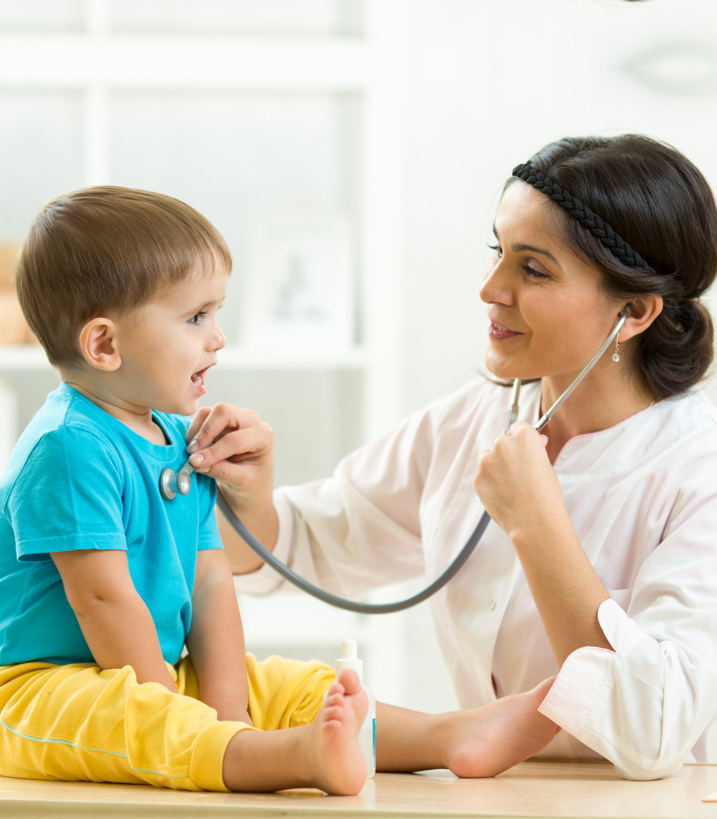 woman using stethoscope