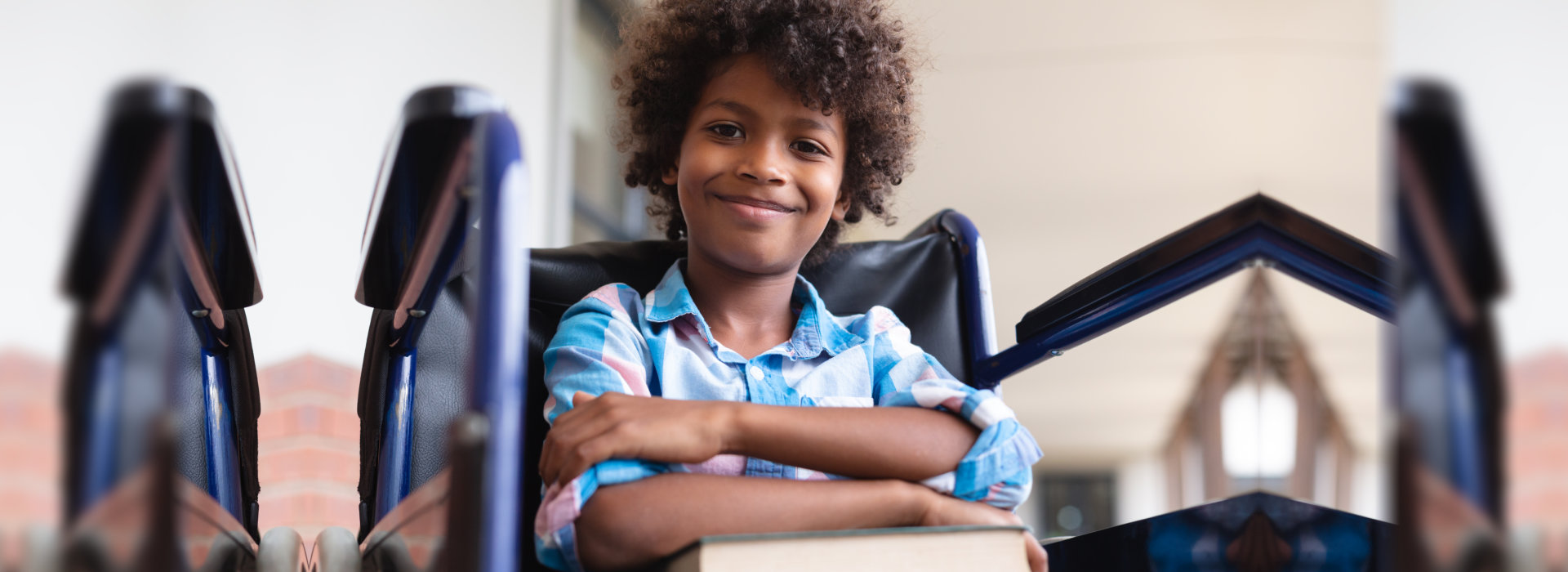 children on a wheelchair